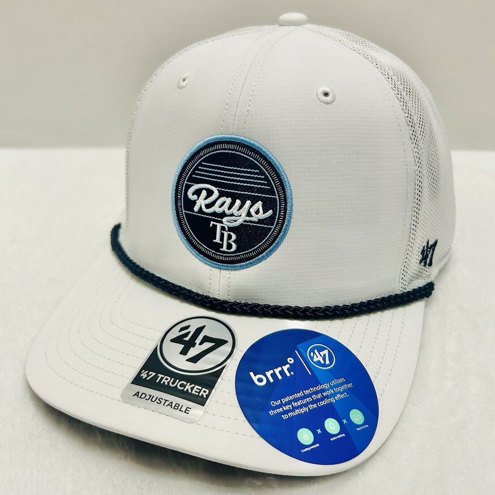 '47 Brand Tampa Bay Rays Fairway Trucker Hat Cap Adjustable White Rope MLB